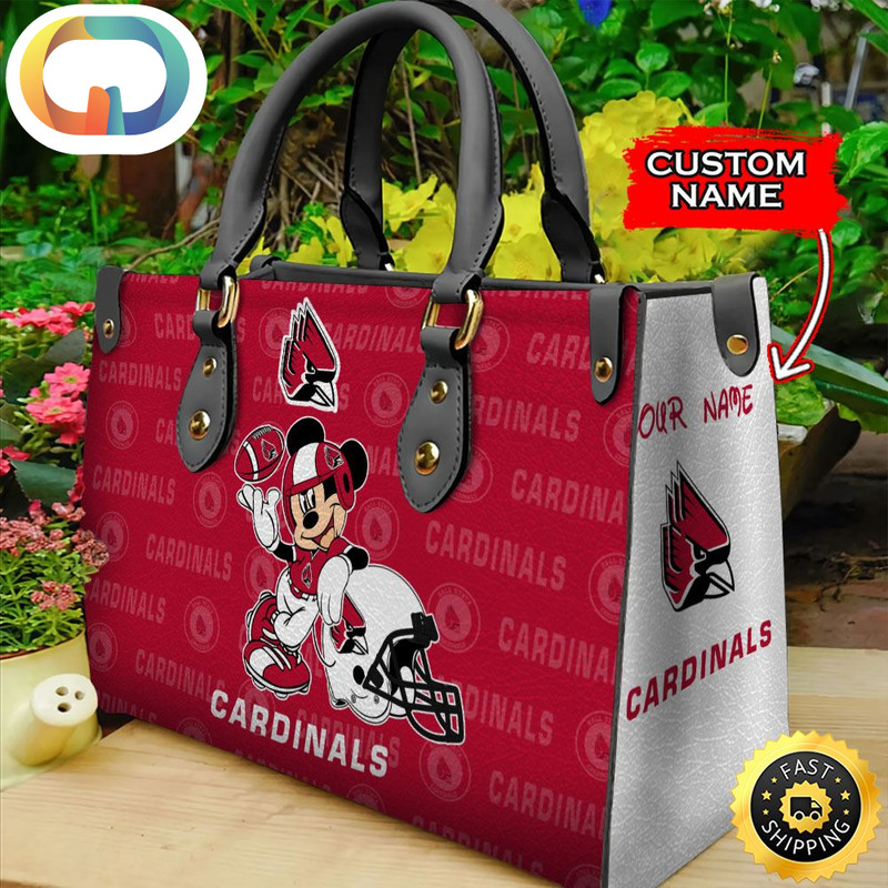 Custom Name Ncaa Ball State Cardinals Mickey Leather Bag.jpg