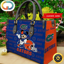 Custom Name Ncaa Florida Gators Mickey Leather Bag
