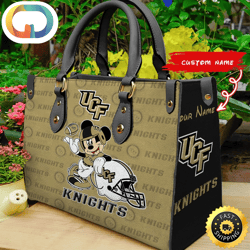 Custom Name Ncaa Ucf Knights Mickey Leather Bag