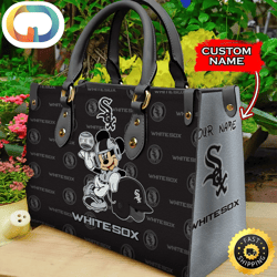 Custom Name USA MLB Chicago White Sox Mickey Leather Bag