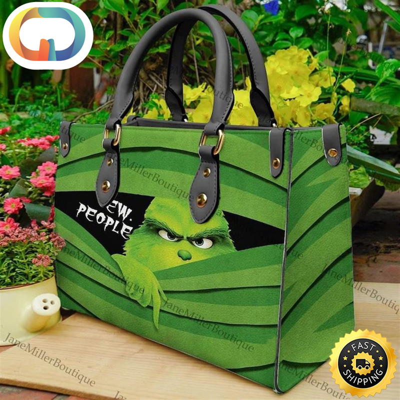 Grinch Christmas Leather Bag, Grinch Lover Handbag.jpg