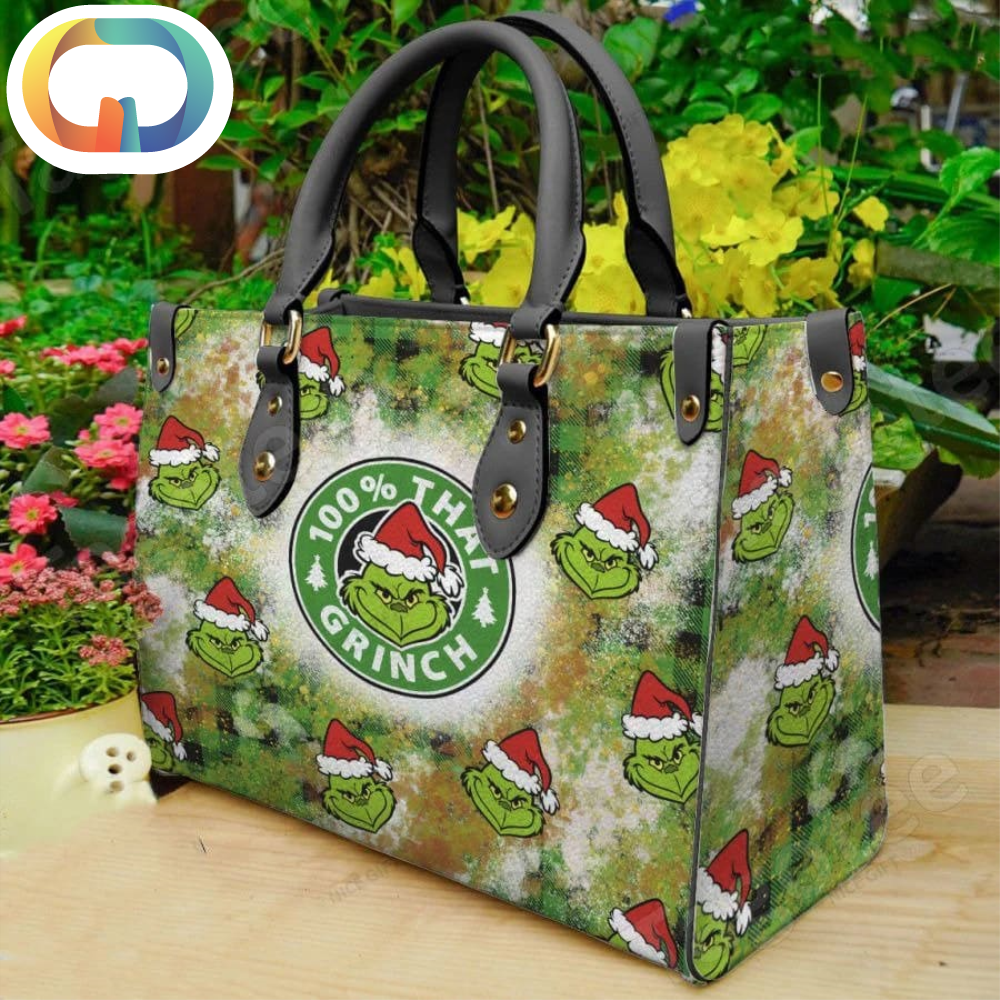 Grinch Face Christmas Leather Bag Grinch Bags And Purses Grinch.jpg