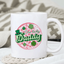 shamrock one lucky daddy mug, st patrick day mug, happy st patrick day, gift for friends, gift for her