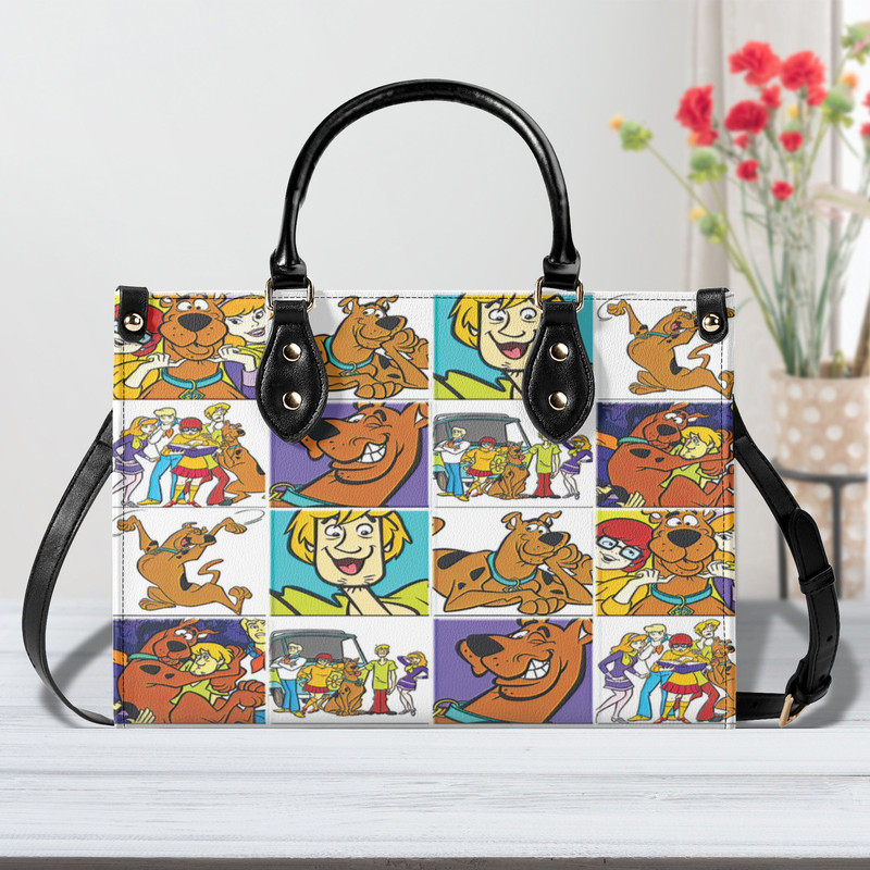 Scooby Doo Women Leather HandBag, Scooby Doo Handbag, Scooby Doo Bags, Handmade Bag,Custom Bag, Vintage Bags, Woman Shoulder, Shoulder Bag.jpg