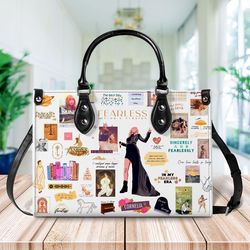 taylor swift leather handbag, album fearless, eras leather handbag