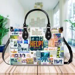 the beatles rock band leather bag, rock music handbag, custom leather bag