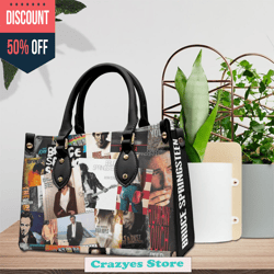 bruce springsteen leather handbag, women leather handbag, music leather handbag, gift for her, mother days gift