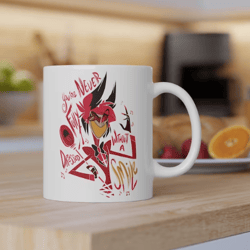 alastor smile mug, alastor mug, hazbin hotel mug, mug, charlie, vaggie, angel dust, husk, anime lover