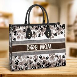 Dog Mom Leather Bag, Women Leather HandBag, Dog Mom Gift Ideas, Personalized Gifts, Gift for Her