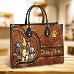 Dog Mom Leather Handbag, Women Leather HandBag, Dog Mom Gift Ideas, Personalized Gifts, Gift for Her