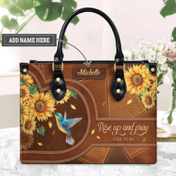 Personalized Rise Up And Pray Leather Handbag, Women Leather HandBag, Gift for Her