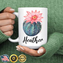 cactus personalized name mug, personalized cactus coffee mug, cute cactus cup