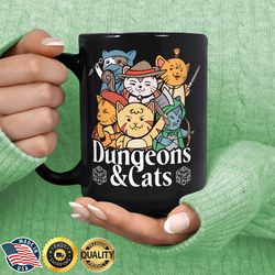 Dungeons And Cats Mug, Dnd gift, Dungeons & Dragons