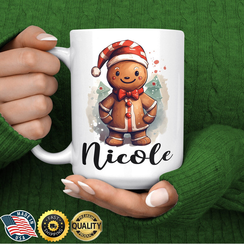 Gingerbread Christmas Gift - Personalised Christmas Gingerbread Cookie Mug - Gingerbread Lover Gift - Custom Gingerbread Cookie Mug.jpg