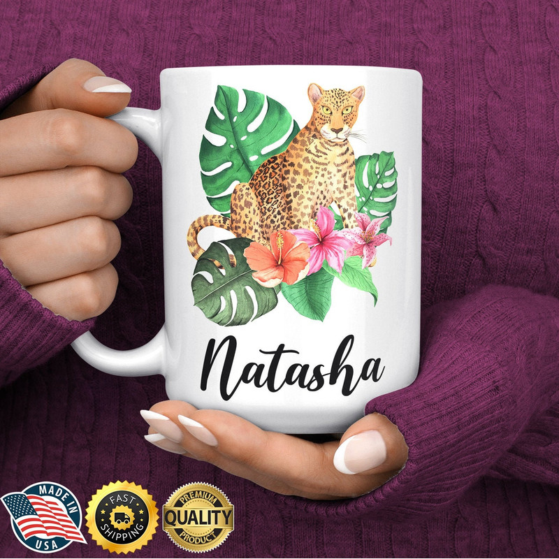 Leopard Mug - Leopard Cat Personalized Name Coffee Mug - Customized Safari Animal Mug - Gift for Leopard Lover.jpg