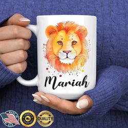 lion mug, lion gifts for women, kawaii lion lover gifts