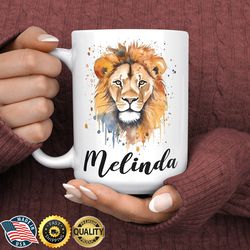 lion mug, lion gifts for women, lion lover gifts