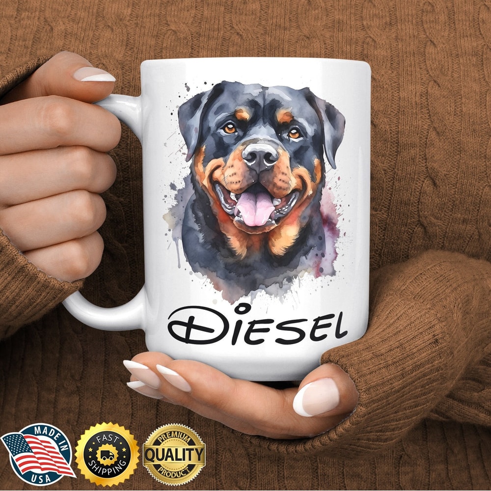 Rottweiler Mug - Rottweiler Gifts - Rottweiler Mom Mug - Rottweiler Dad Gifts - Rottweiler Cup - Personalized Dog Mug - Dog Owner Gifts.jpg