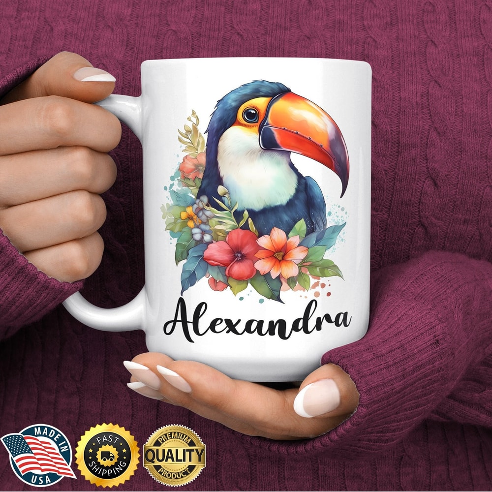 Toucan Bird Mug - Personalized Toucan Coffee Mug - Toucan Lover Mug - Toucan Lover Gift Idea - Bird Mug - Toucan Cup - Birthday Gift.jpg
