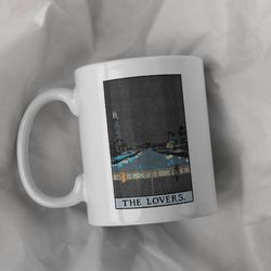 killing eve villanelle and eve the lovers tarot card ceramic mug 11oz, 15 oz mug, funny coffee mug