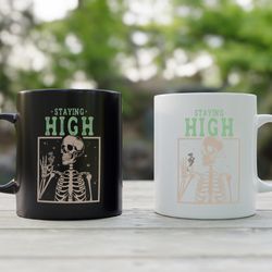 funny cannabis coffee mug 1, skeleton stoner gifts for him, pothead cup
