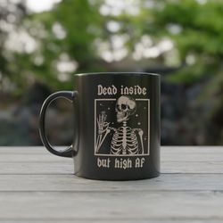 funny stoner coffee mug 3, skeleton pothead cup, weed gift from wife