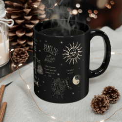 libra mug, zodiac astrology affirmation cup, celestial star sign, birth constellation, witchy birthday gift