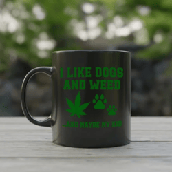 custom cannabis coffee mug, dog dad mug, stoner mom gifts, wake and bake, marijuana mug