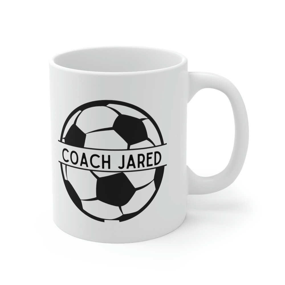 Custom Coach Name Mug Soccer Coach present soccer ball on mug present coffee mug what to buy coach thank you present gift for soccer coach.jpg
