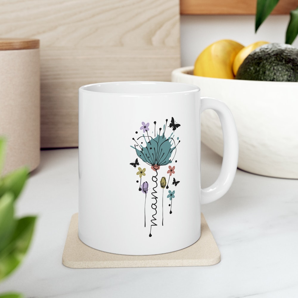 Flower Mama, Mothers Day Gift, Mothers Day, Gift For Mom, Greatest Mom, Mom Coffee Mug, Funny Mom Mug, Mama Bear, Love Mom, Ceramic, 11oz.jpg