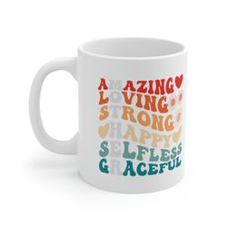 mother day mug, amazing, loving, strong