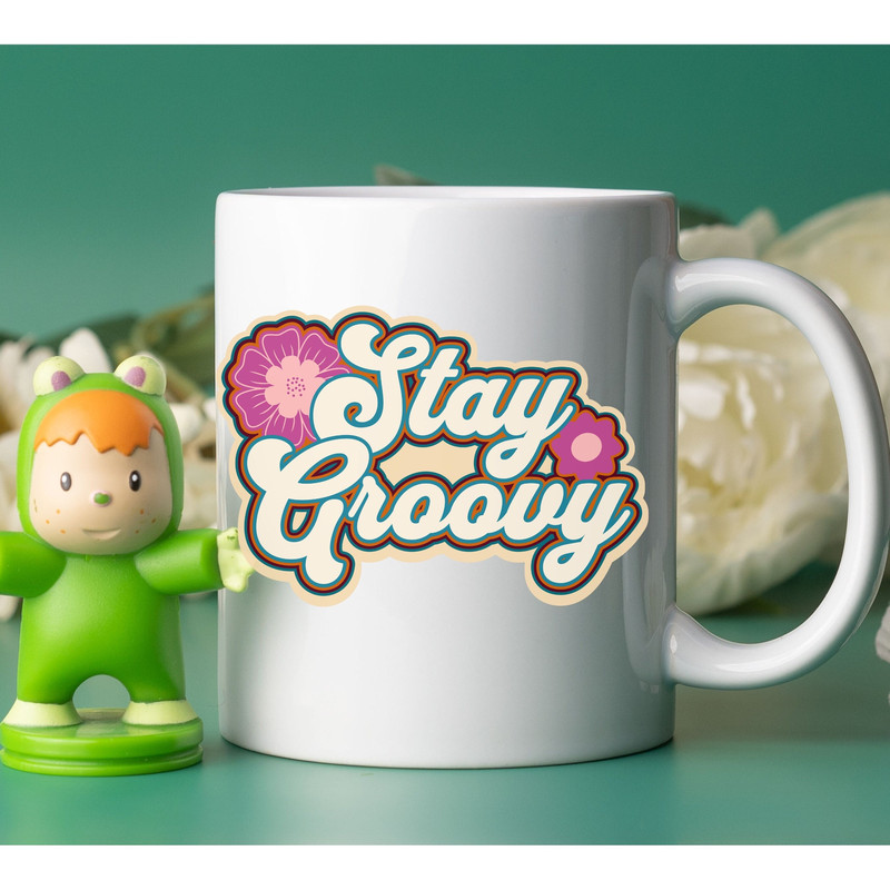 Stay Groovy Ceramic Mug, Cool Retro Coffee Mug, Hippie Vibes Mug, Good Vibes Only Coffee Cup, Peace And Love Mug, 60's Mug, 70's Mug.jpg