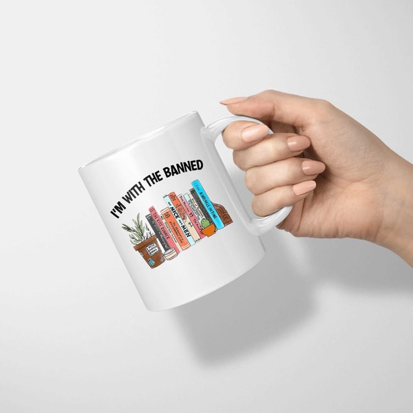 I’m With The Banned Reading Book mug 11 oz - white mug.jpg