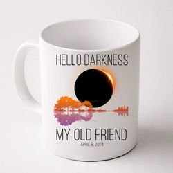 hello darkness my old friend solar eclipse april 8 front back coffee mug 11 oz