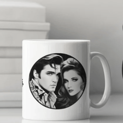 elvis presley mug, elvis and lisa marie| elvis presley cute gift mug, elvis gift, lisa marie presley
