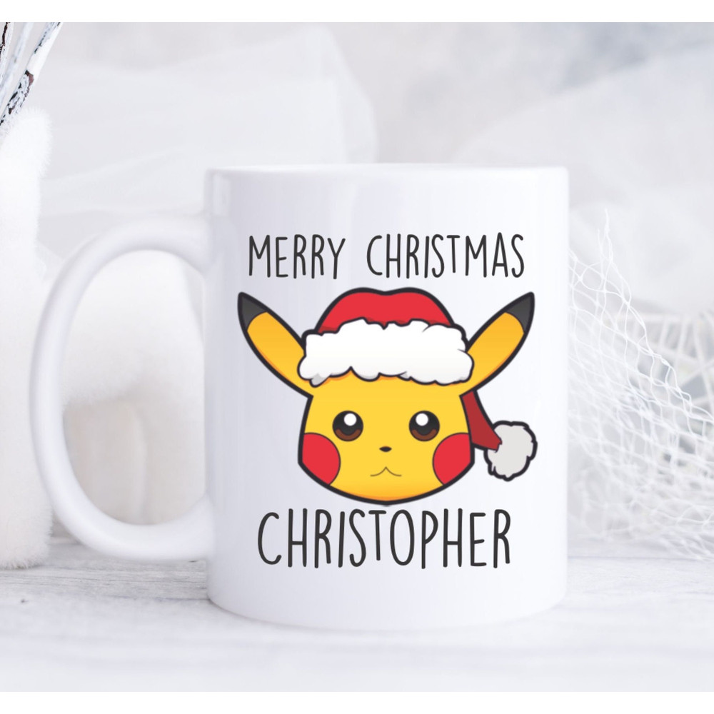 Pikachu Santa Mug Pokemon, Fun Gift, Coffee Mug, Teenager, Young Adult Mug, Christmas, Personalized, Holiday, Merry Christmas, Pokemon.jpg
