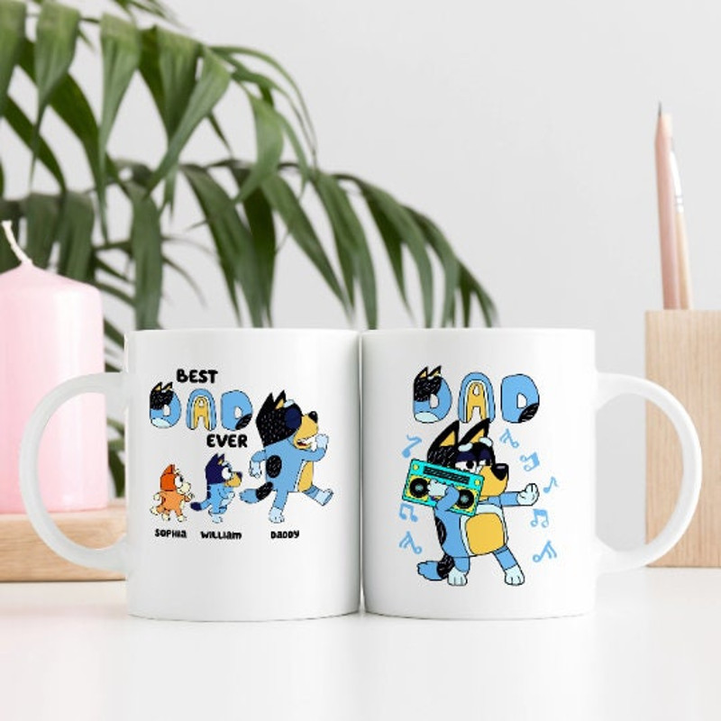 Best Dad Ever Mug, Personalized Bluey Dad Mug, Bluey Fathers Day Mug, Bluey Dad Mug, Custom Bluey Mug, Fathers Day Gift.jpg