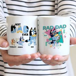 maximum 4 kids, custom bluey dad mug, best dad ever mug, bluey dad mug, bluey fathers day mug