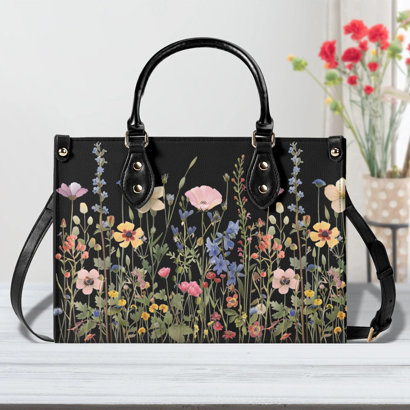 Bloom in Style The Floral Chic Leather Tote Bag, Waterproof PU Leather Handbag, Top Handle Vegan Leather, Crossbody, Shoulder bag..jpg