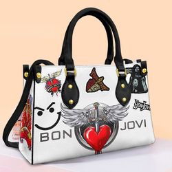bon jovi women leather handbag, bon jovi handbag for women, gift for women leather handbag