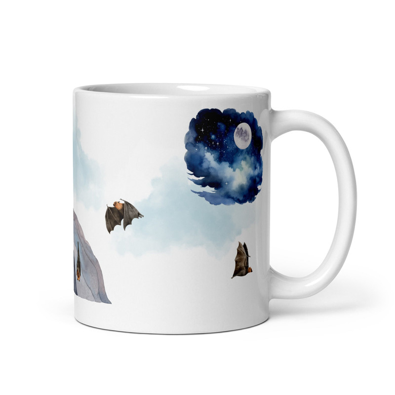 Bat Mug Bat Lover Gift Bat Cave Coffee Mug Full Moon Tea Mug Colony of Bats Gift Halloween Goblincore Bat Lover Mug.jpg