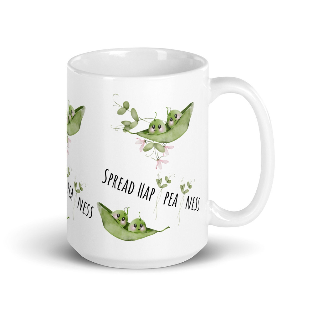 Spread Hap pea ness Mug Pea Lover Gift Vegetable Pun Mug Gardener Gift Funny Veggie Mug.jpg