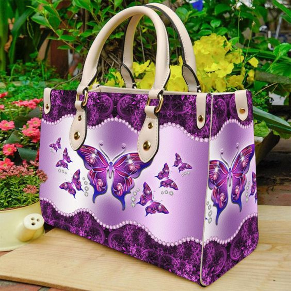 Butterfly Purple Printed Leather Bag.jpg