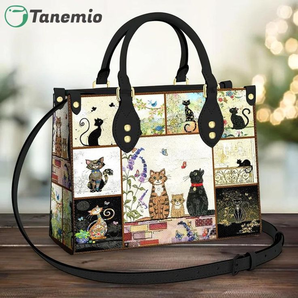 Cat leather bag, crossbody bag, woman shoulder bag, gift for girlfriend, shopping bag.jpg