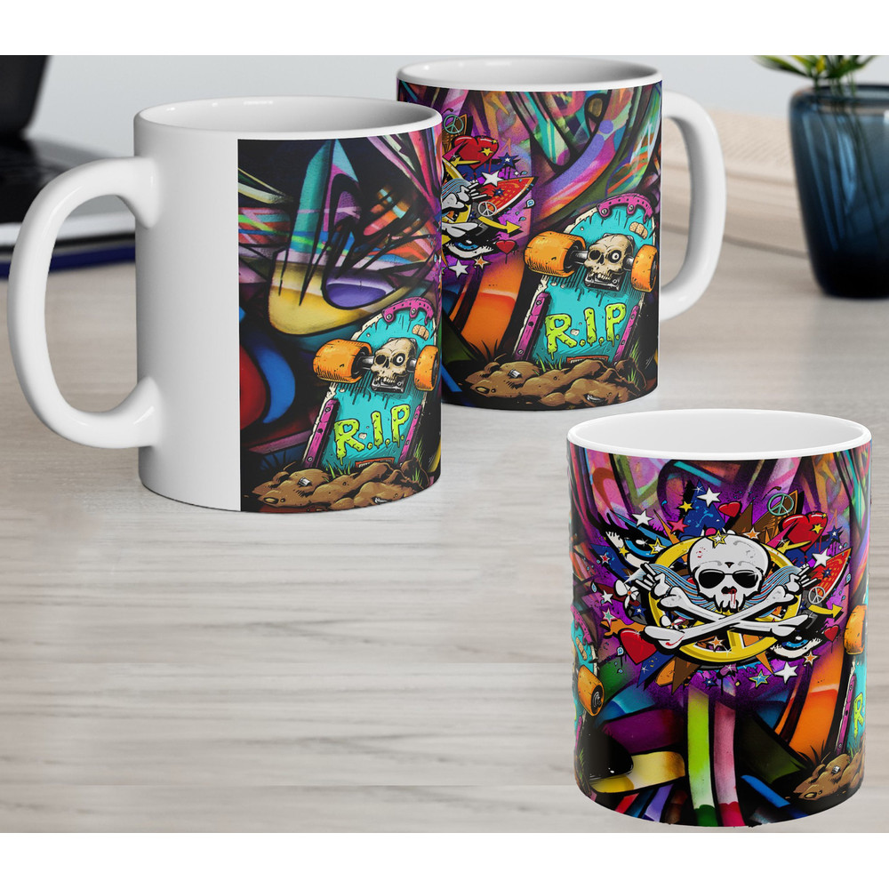 skater, skateboard mugs, skateboarder gift, old school dad mug, 90s kid Mug, graffiti Mug 11oz, skate rat mug, gift for him, boyfriend gift.jpg