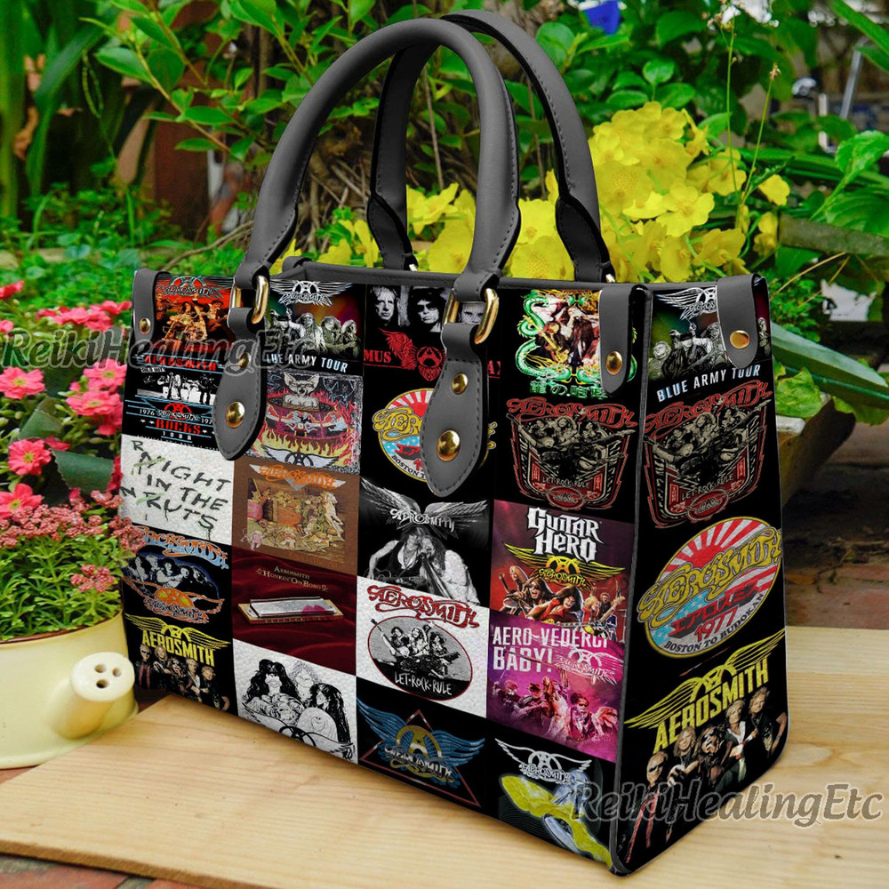 Aerosmith Vintage Leather Handbag, Aerosmith Leather Top Handle Bag, Shoulder Bag, Crossbody Bag, Vintage HandBag.jpg