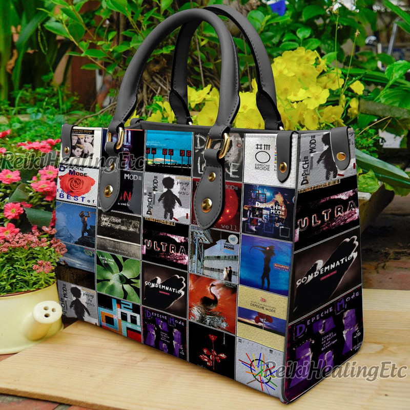 Depeche Mode Vintage Leather Handbag, Depeche Mode Leather Top Handle Bag, Shoulder Bag, Crossbody Bag, Vintage HandBag.jpg