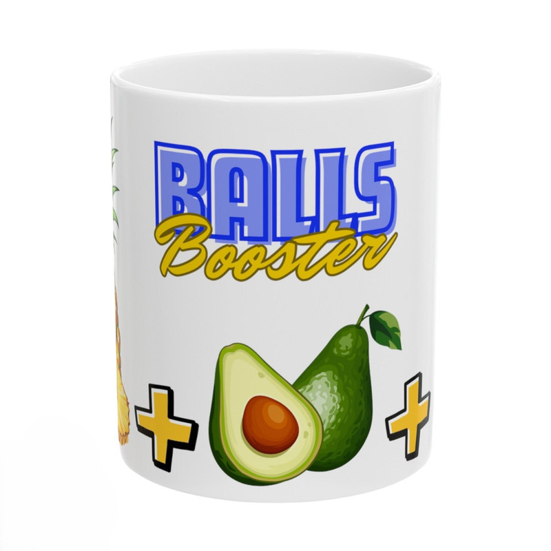 Funny Testosterone Boost Mug, Natural Boost, Natural Testosterone Booster, Egg Mug, Pine apple, Avocado Gift, Fruit, Gift for gym lover.jpg