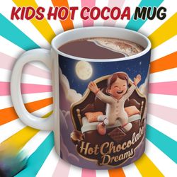 kids hot cocoa mug, 3d mug