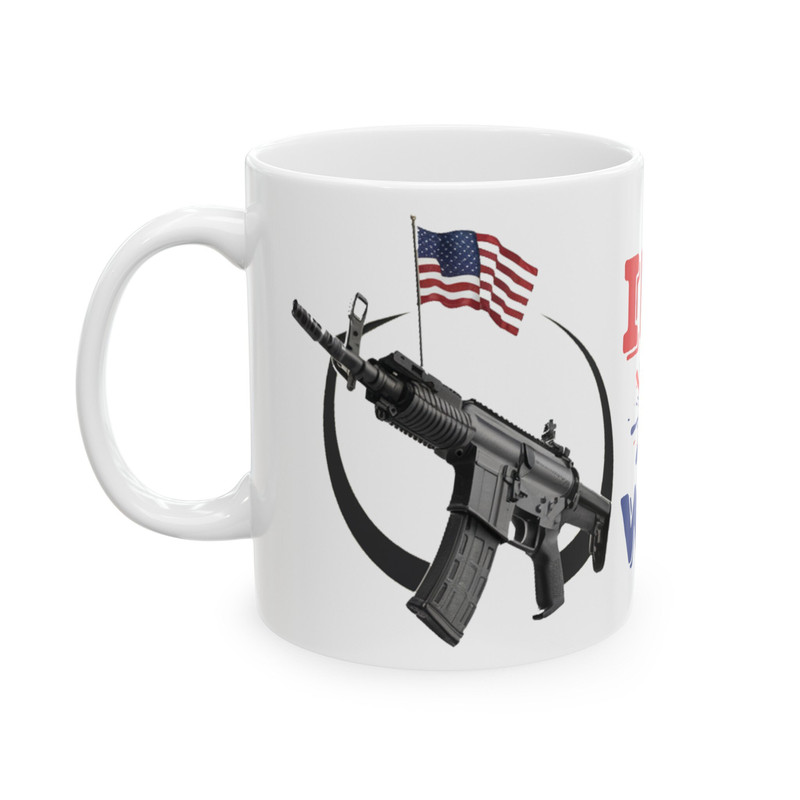 Patriotic 4th of July Mug In Guns We Trust, God Bless America, Juneteenth, Mug for Barbecue, Defend Second Amendment, Weapon Rights.jpg